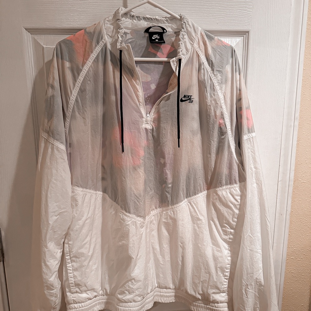 Nike, size L, half-zip pull over windbreaker skate jacket.